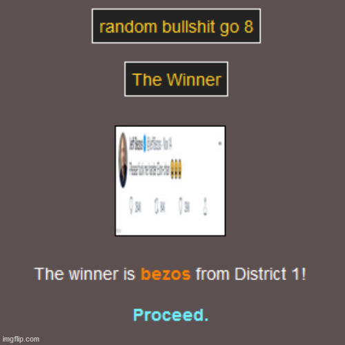 bezos wins! | image tagged in hunger games | made w/ Imgflip meme maker
