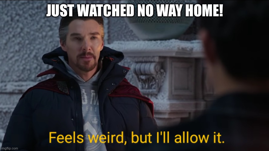 Feels Weird, but I'll Allow It. | JUST WATCHED NO WAY HOME! | image tagged in feels weird but i'll allow it | made w/ Imgflip meme maker