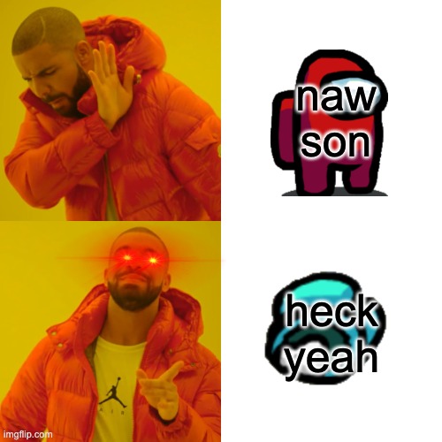 Drake Hotline Bling | naw son; heck yeah | image tagged in memes,drake hotline bling | made w/ Imgflip meme maker