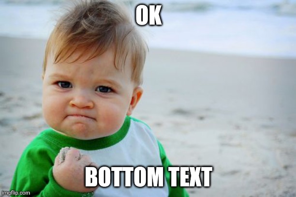 Success Kid Original Meme | OK BOTTOM TEXT | image tagged in memes,success kid original | made w/ Imgflip meme maker