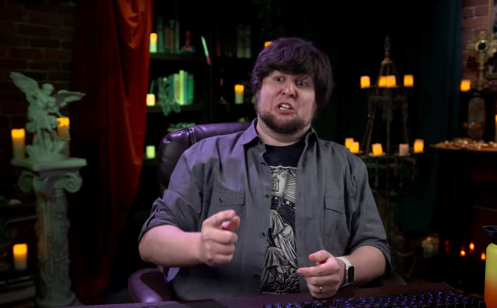 JonTron pressing button Blank Meme Template