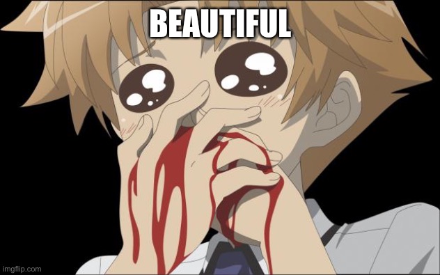 nosebleed | BEAUTIFUL | image tagged in nosebleed | made w/ Imgflip meme maker