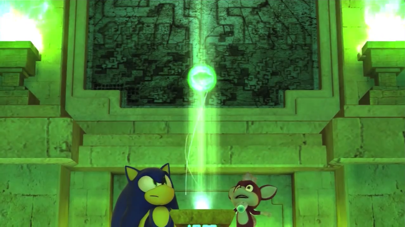 Sonic and Chip go to the Sonic Unleashed Shrine Blank Meme Template