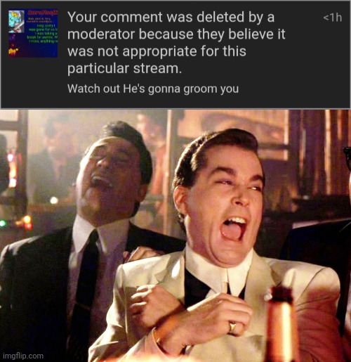 Lmao I got banned from the Furry stream | image tagged in memes,laughing leo | made w/ Imgflip meme maker