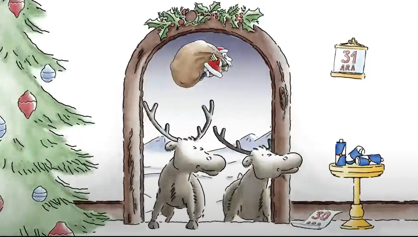 Deers Looking for Santa Blank Meme Template