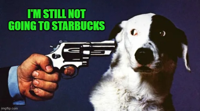 I'm Still Not Going To Starbucks | I'M STILL NOT GOING TO STARBUCKS | image tagged in not even with,coffee,starbucks | made w/ Imgflip meme maker