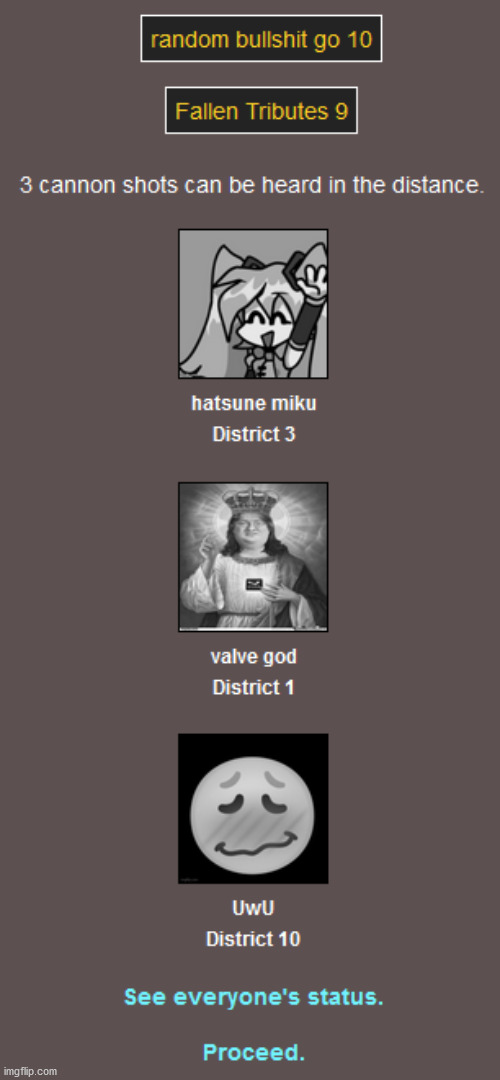 we already know who won | image tagged in hunger games | made w/ Imgflip meme maker