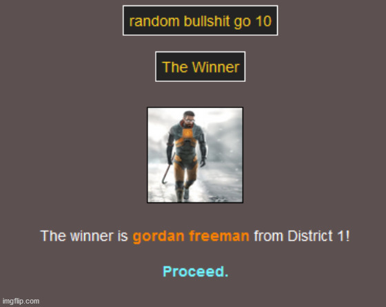 gordan is a chad | image tagged in hunger games | made w/ Imgflip meme maker