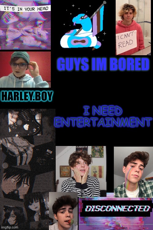 harley. | GUYS IM BORED; I NEED ENTERTAINMENT | image tagged in harley | made w/ Imgflip meme maker