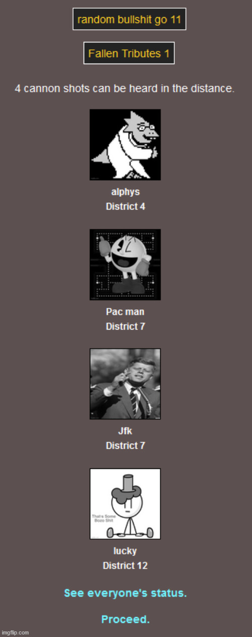 4 dead | image tagged in hunger games | made w/ Imgflip meme maker