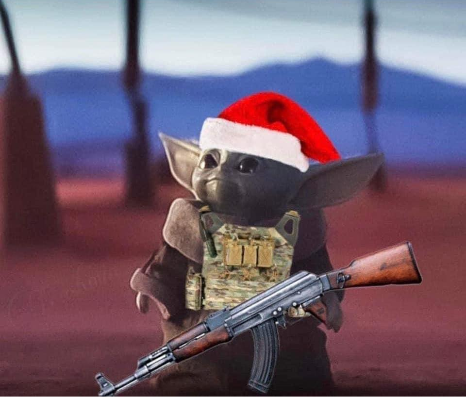 baby yoda gun Blank Meme Template