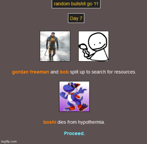 gordan freeman or bob will win | image tagged in hunger games | made w/ Imgflip meme maker