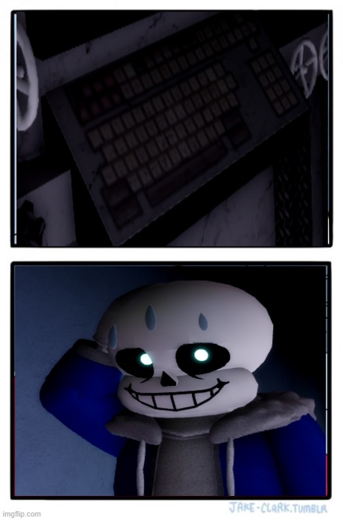 Computer n' Sans. | image tagged in memes,two buttons | made w/ Imgflip meme maker