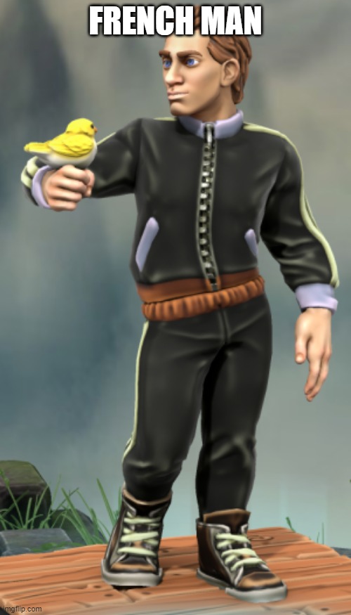 with a bird | FRENCH MAN | image tagged in arthur moreau | made w/ Imgflip meme maker