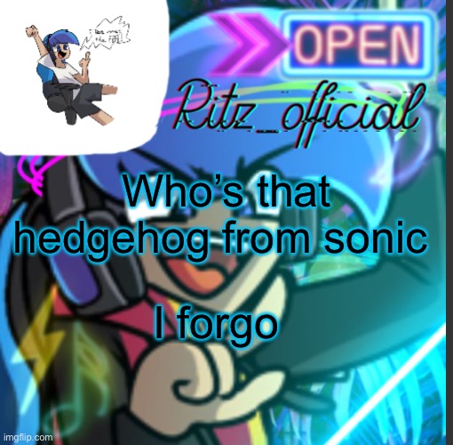 Who’s that hedgehog from sonic; I forgo | image tagged in suction cup mans s amoraltra temp | made w/ Imgflip meme maker