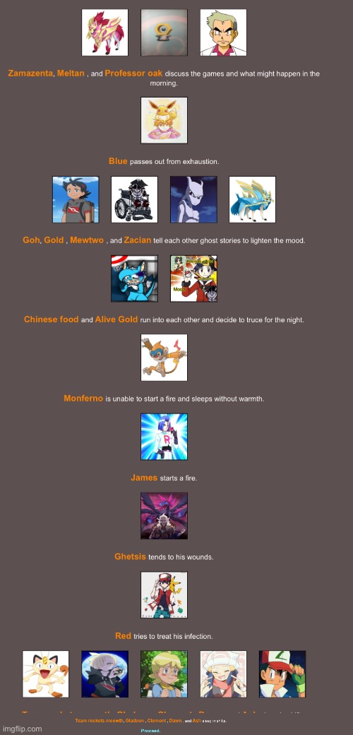 The last one is Team rockets meowth, Gladeon , Clemont , Dawn , and Ash sleep in shifts | made w/ Imgflip meme maker