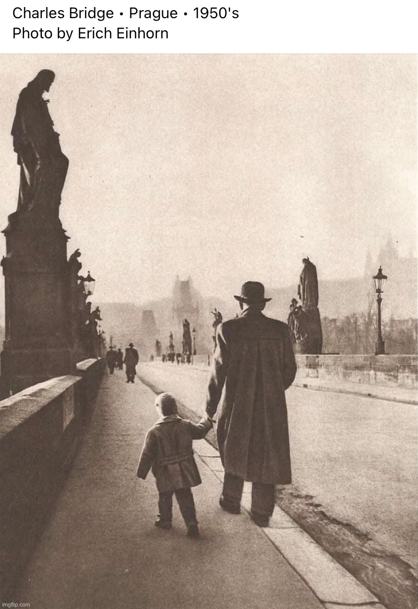 Charles Bridge Prague 1950s | image tagged in charles bridge prague 1950s | made w/ Imgflip meme maker