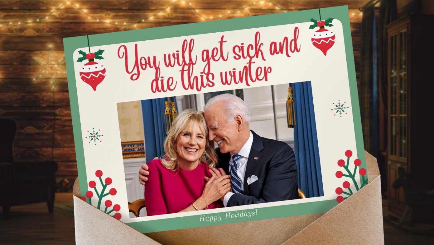 High Quality Biden Christmas Card Blank Meme Template