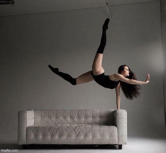 Dancer on couch | image tagged in dancer on couch | made w/ Imgflip meme maker