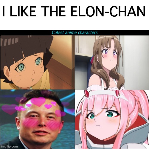 bro elon-chan | I LIKE THE ELON-CHAN | image tagged in nooo haha go brrr,ha ha tags go brr,why are you reading this,elon musk | made w/ Imgflip meme maker