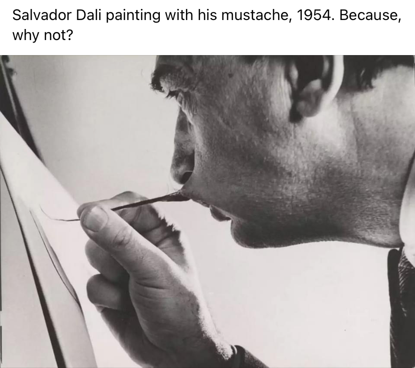 Salvador Dali painting with mustache Blank Meme Template