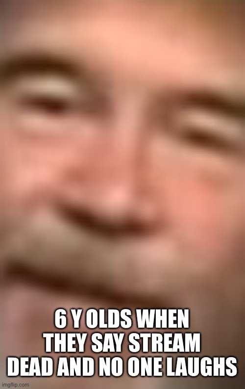 Bob ross wot face close | 6 Y OLDS WHEN THEY SAY STREAM DEAD AND NO ONE LAUGHS | image tagged in bob ross wot face close | made w/ Imgflip meme maker