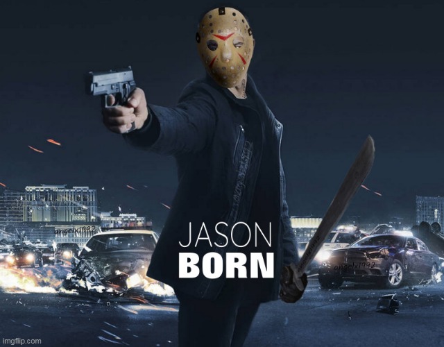 image tagged in jason voorhees,jason bourne,friday the 13th,matt damon,horror movie,action movies | made w/ Imgflip meme maker