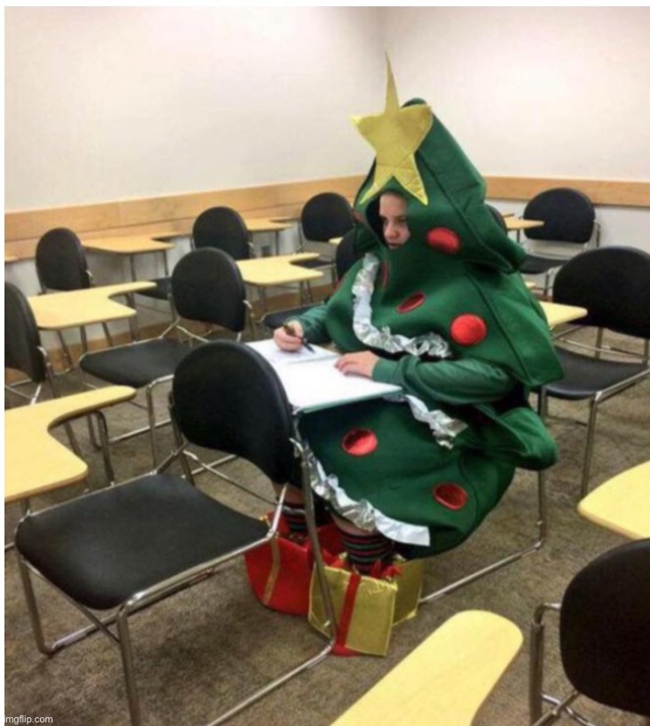Christmas tree school Blank Meme Template
