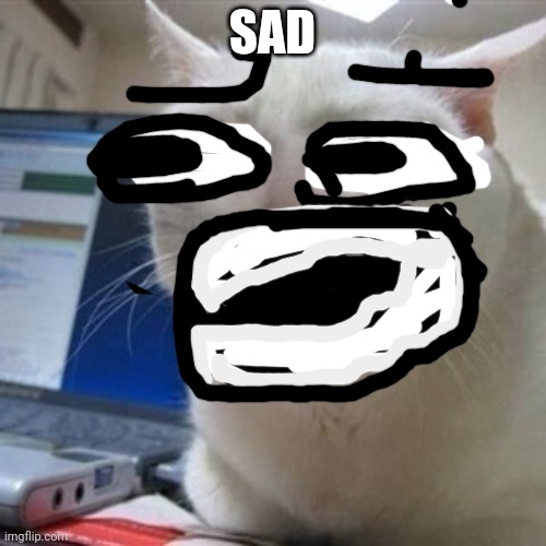 Sad | SAD | image tagged in crying cat | made w/ Imgflip meme maker