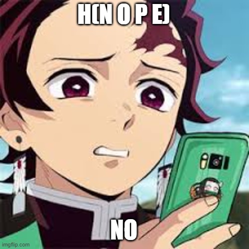 disgusted Tanjiro | H(N O P E) NO | image tagged in disgusted tanjiro | made w/ Imgflip meme maker