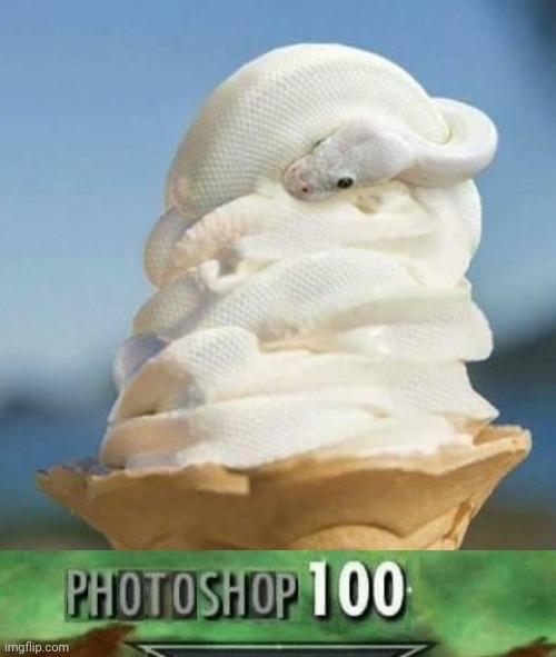 Vanilla snake ice cream cone photoshop | image tagged in photoshop 100,funny,memes,vanilla,snake,ice cream cone | made w/ Imgflip meme maker