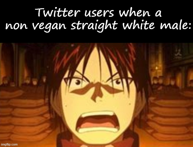 Twitter users when a non vegan straight white male: | image tagged in memes,blank transparent square | made w/ Imgflip meme maker