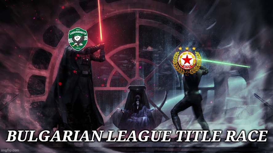 How i see Efbet Liga Title Race between CSKA and Ludogorets... | BULGARIAN LEAGUE TITLE RACE | image tagged in cska sofia,ludogorets,efbet liga,futbol,memes | made w/ Imgflip meme maker