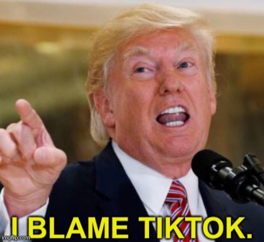 I blame tiktok trump template | image tagged in i blame tiktok,memes | made w/ Imgflip meme maker