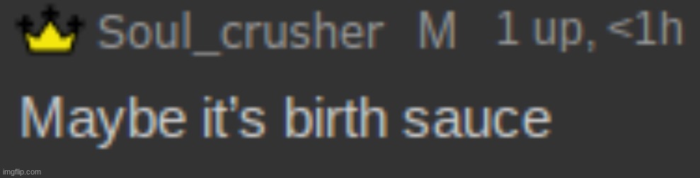 Maybe It's Birth Sauce | image tagged in maybe it's birth sauce | made w/ Imgflip meme maker