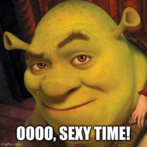 Shrek Sexy Face | OOOO, SEXY TIME! | image tagged in shrek sexy face | made w/ Imgflip meme maker