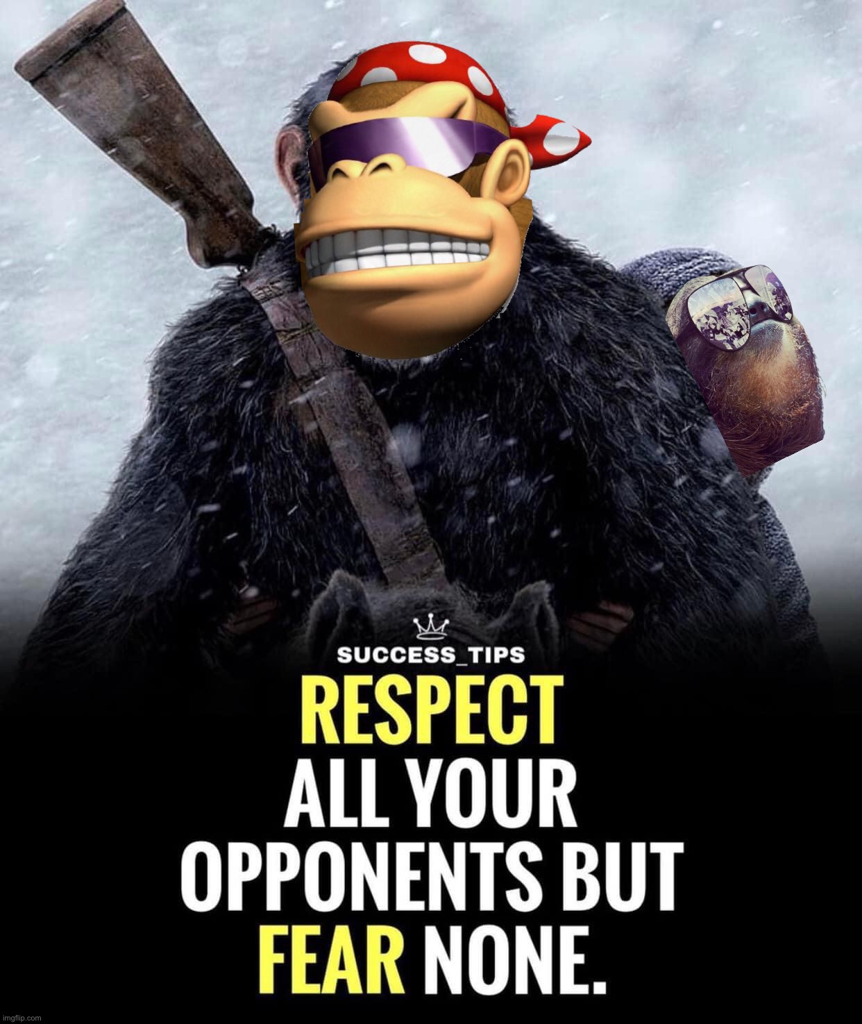••• Reespekt the Monke ••• | image tagged in respect all your opponents but fear none,reespekt,the,monke,vote,common sense party | made w/ Imgflip meme maker