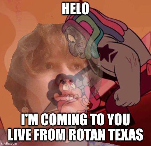 honu flashbacks | HELO; I'M COMING TO YOU LIVE FROM ROTAN TEXAS | image tagged in honu flashbacks | made w/ Imgflip meme maker