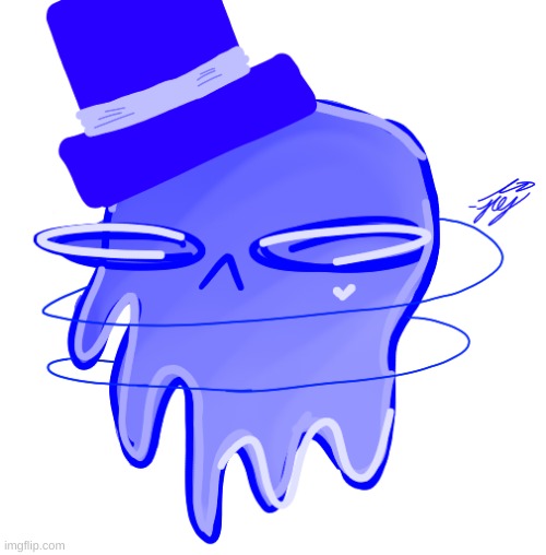 Blue ghost named zooyee | image tagged in drawing,drawings,ghost | made w/ Imgflip meme maker