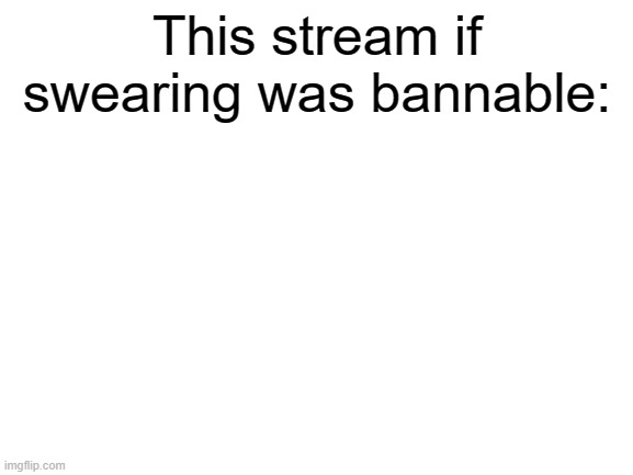 empty image | This stream if swearing was bannable: | image tagged in empty image | made w/ Imgflip meme maker