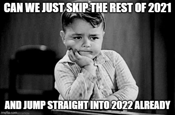 Idc what anyone says but I'm tired of shitty 2021 |  CAN WE JUST SKIP THE REST OF 2021; AND JUMP STRAIGHT INTO 2022 ALREADY | image tagged in impatient,memes,2021,2011,impatience,relatable | made w/ Imgflip meme maker