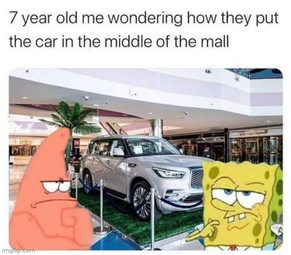 image tagged in mall,car,wondering | made w/ Imgflip meme maker