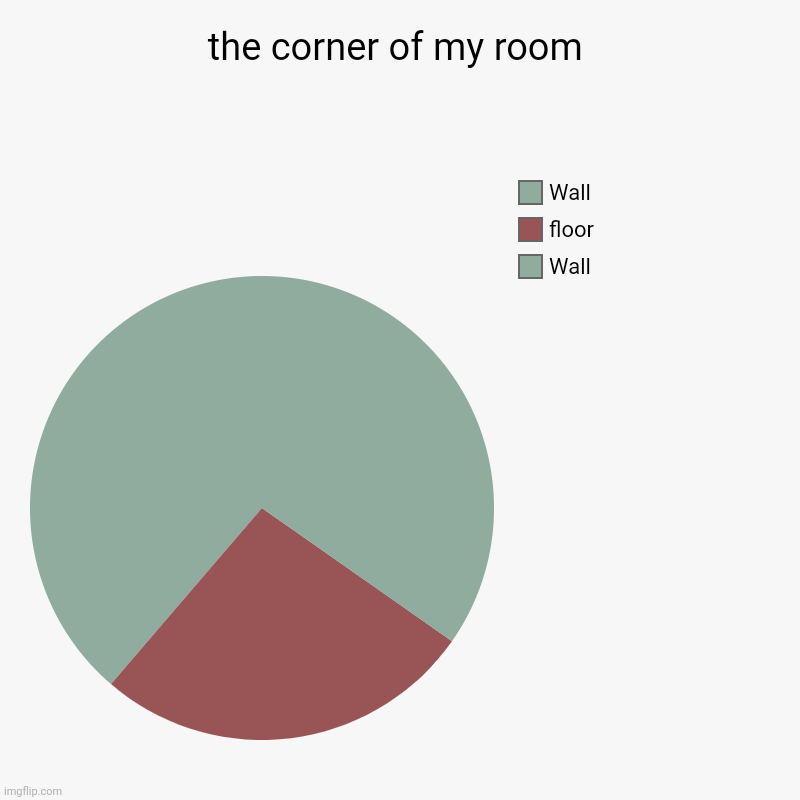 the corner of my room | Wall, floor, Wall | image tagged in charts,pie charts | made w/ Imgflip chart maker