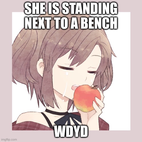 SHE IS STANDING NEXT TO A BENCH; WDYD | made w/ Imgflip meme maker