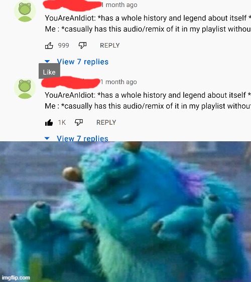 satisfaction 100 | image tagged in satisfaction 100,monsters inc sulley,youtube comments | made w/ Imgflip meme maker