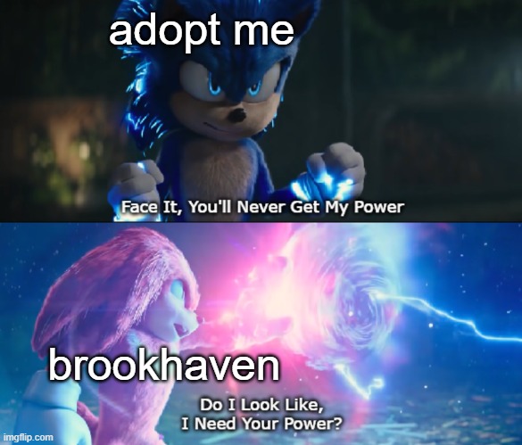 Do I Look Like I Need Your Power Meme | adopt me; brookhaven | image tagged in do i look like i need your power meme,roblox | made w/ Imgflip meme maker