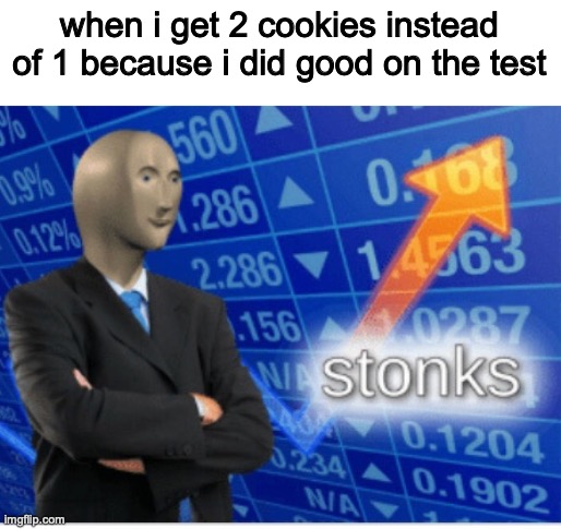 Stoinks | when i get 2 cookies instead of 1 because i did good on the test | image tagged in stoinks | made w/ Imgflip meme maker