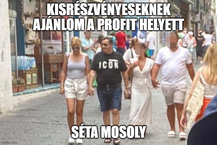 KISRÉSZVÉNYESEKNEK AJÁNLOM A PROFIT HELYETT; SÉTA MOSOLY | made w/ Imgflip meme maker