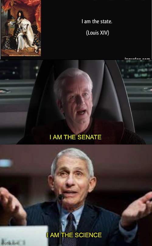 I AM THE SCIENCE I AM THE SENATE | image tagged in palpatine i am the senate | made w/ Imgflip meme maker