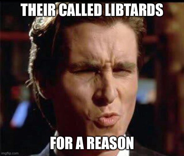 Christian Bale Ooh | THEIR CALLED LIBTARDS FOR A REASON | image tagged in christian bale ooh | made w/ Imgflip meme maker